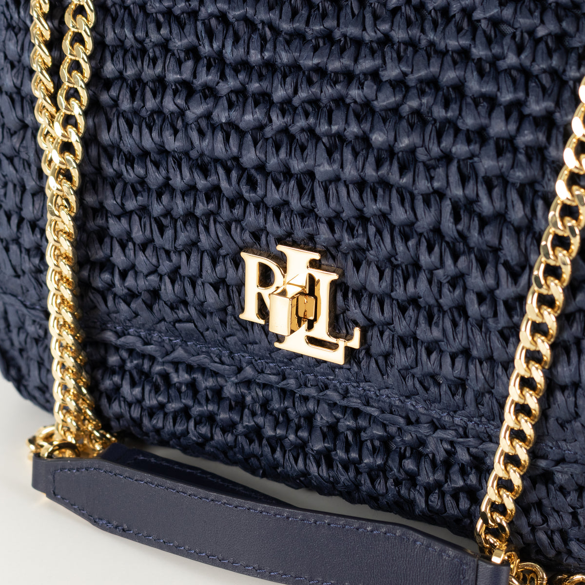 Lauren by Ralph Lauren Navy Raffia Crossbody