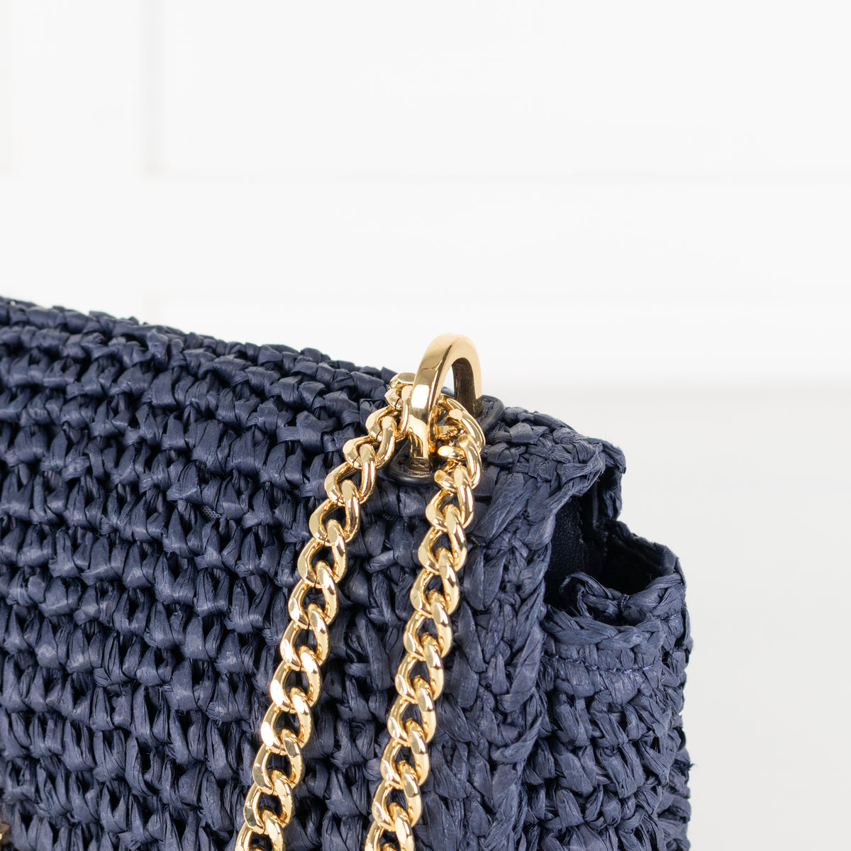 Lauren by Ralph Lauren Navy Raffia Crossbody