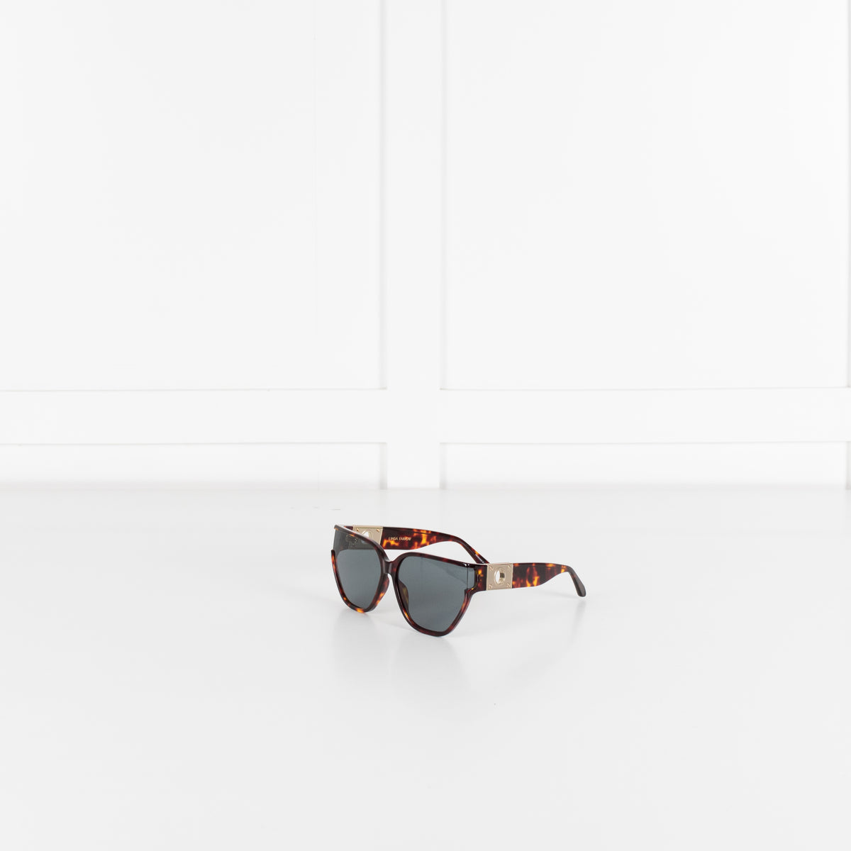 Linda Farrow Sabine Acetate Tortoise Shell Sunglasses