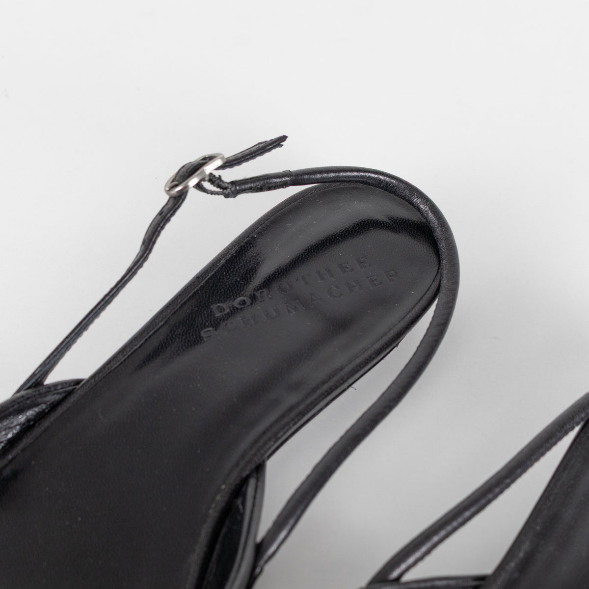 Dorothee Schumacher Black Leather Slingbacks