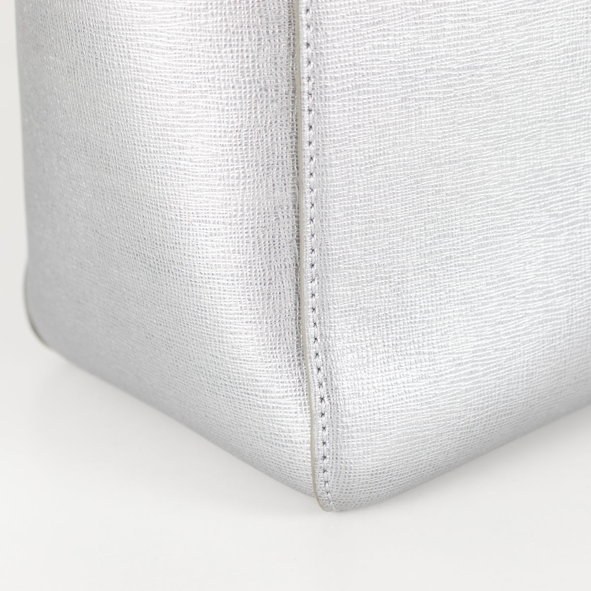 Aspinal of London Silver Leather Tote Bag