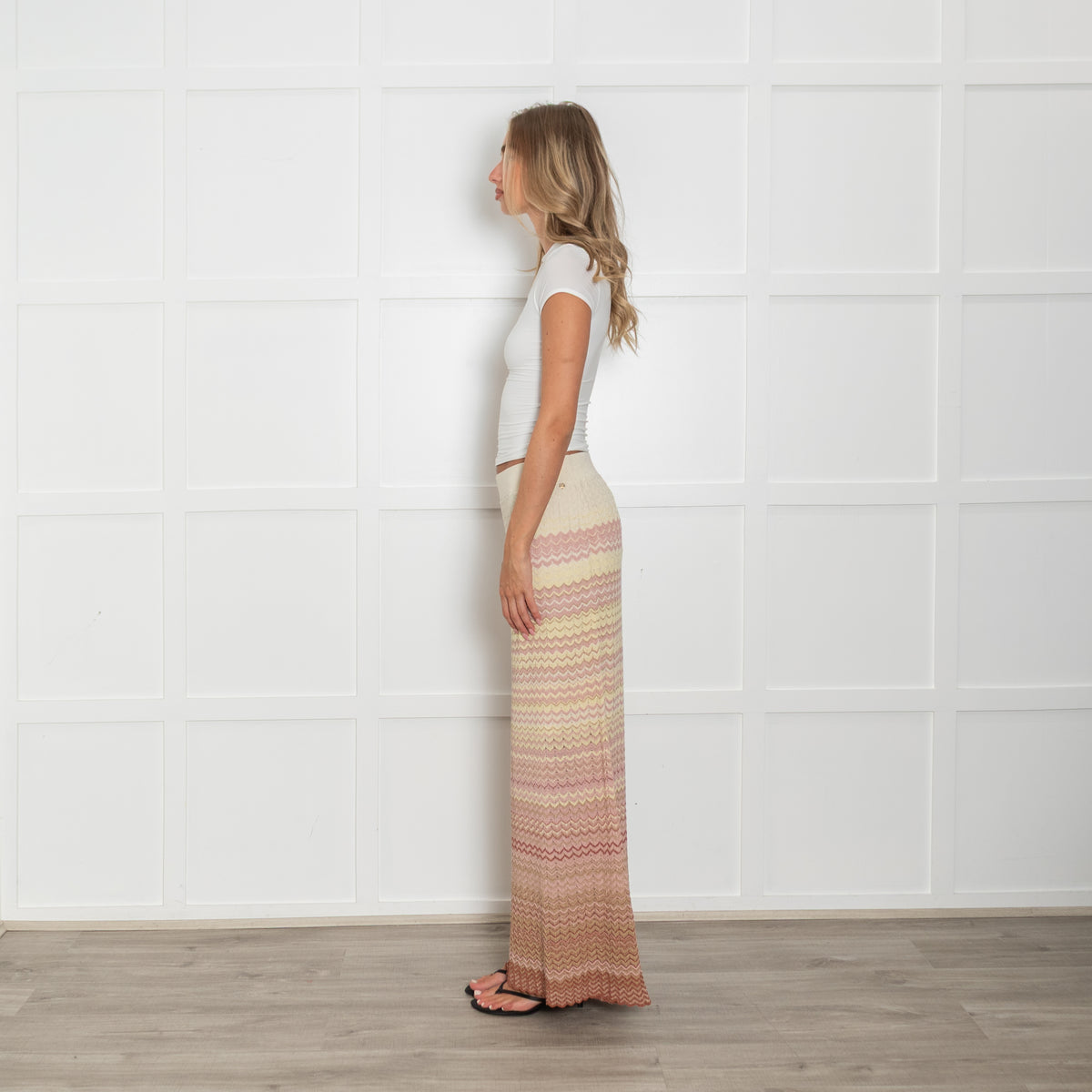 Mos Mosh Powder Pink Zig Zag Fine Knit Skirt