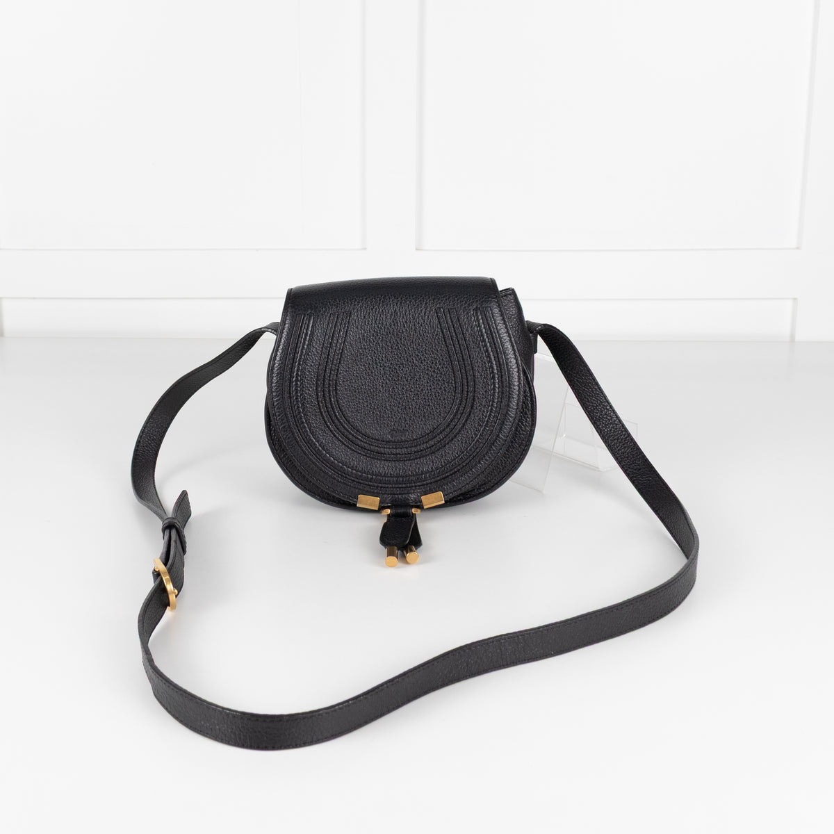 Chloe Black Leather Small Marcie Crossbody