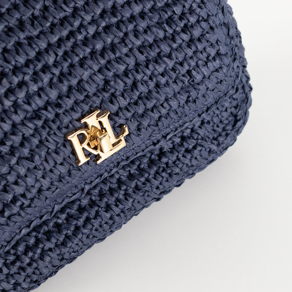 Lauren by Ralph Lauren Navy Raffia Crossbody