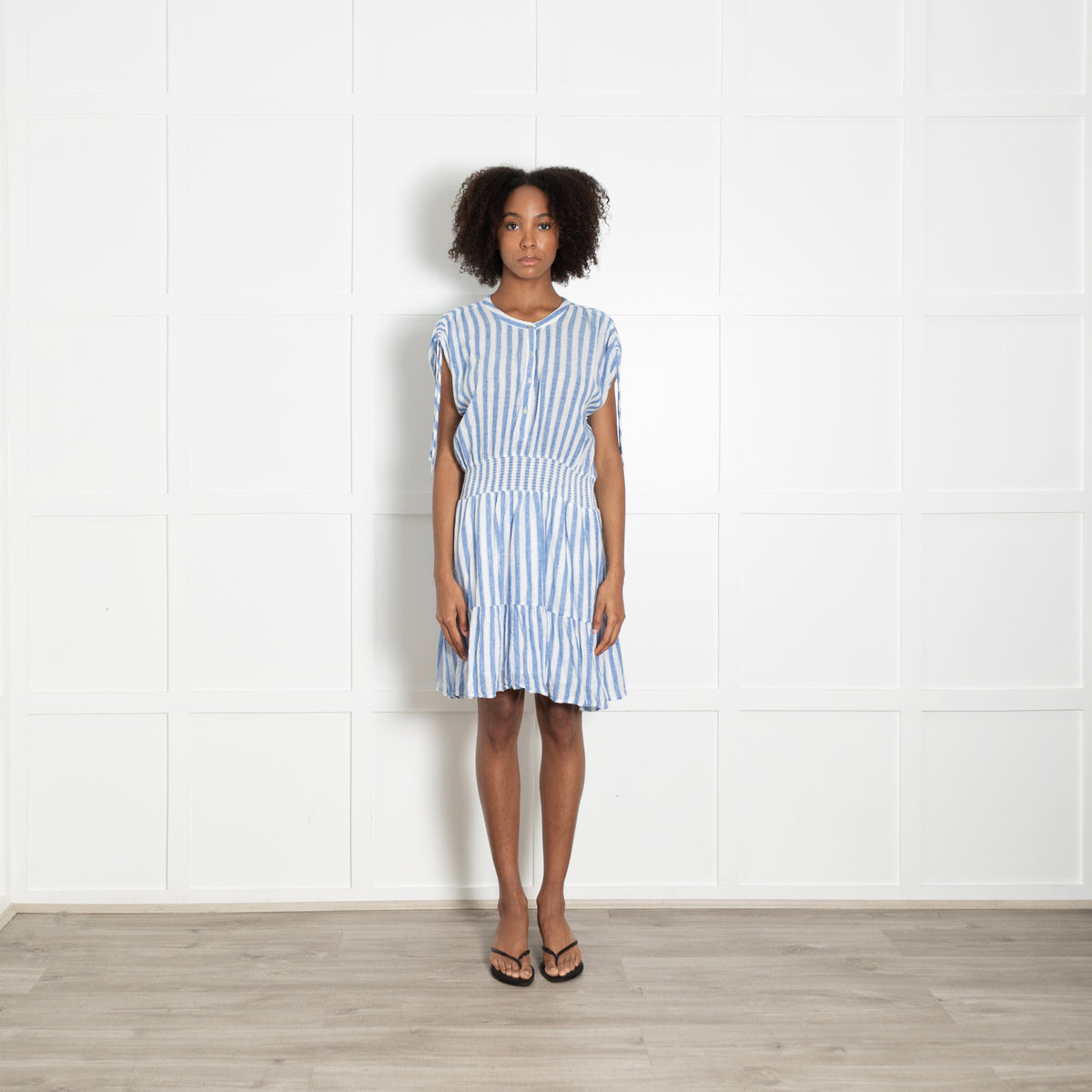 Rails Blue Stripe Elasticated Waist Mini Dress