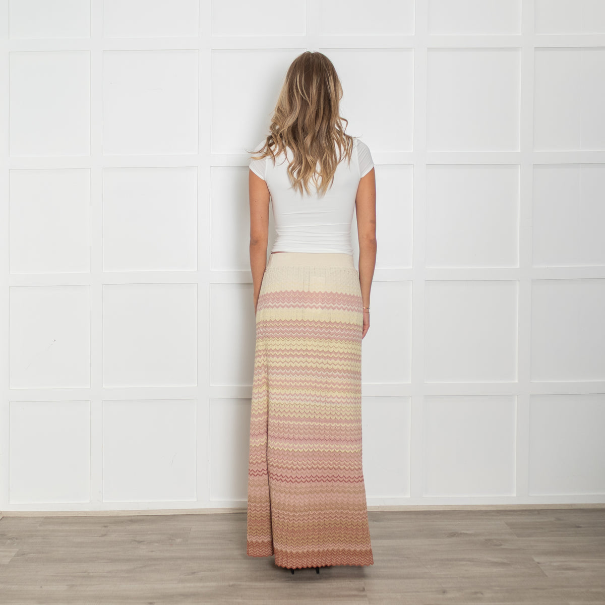 Mos Mosh Powder Pink Zig Zag Fine Knit Skirt