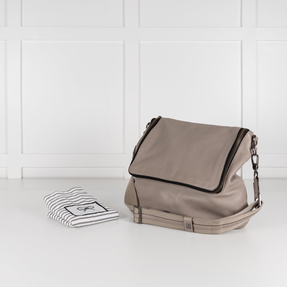 Anya Hindmarch Taupe Maxi Zip Crossbody Bag