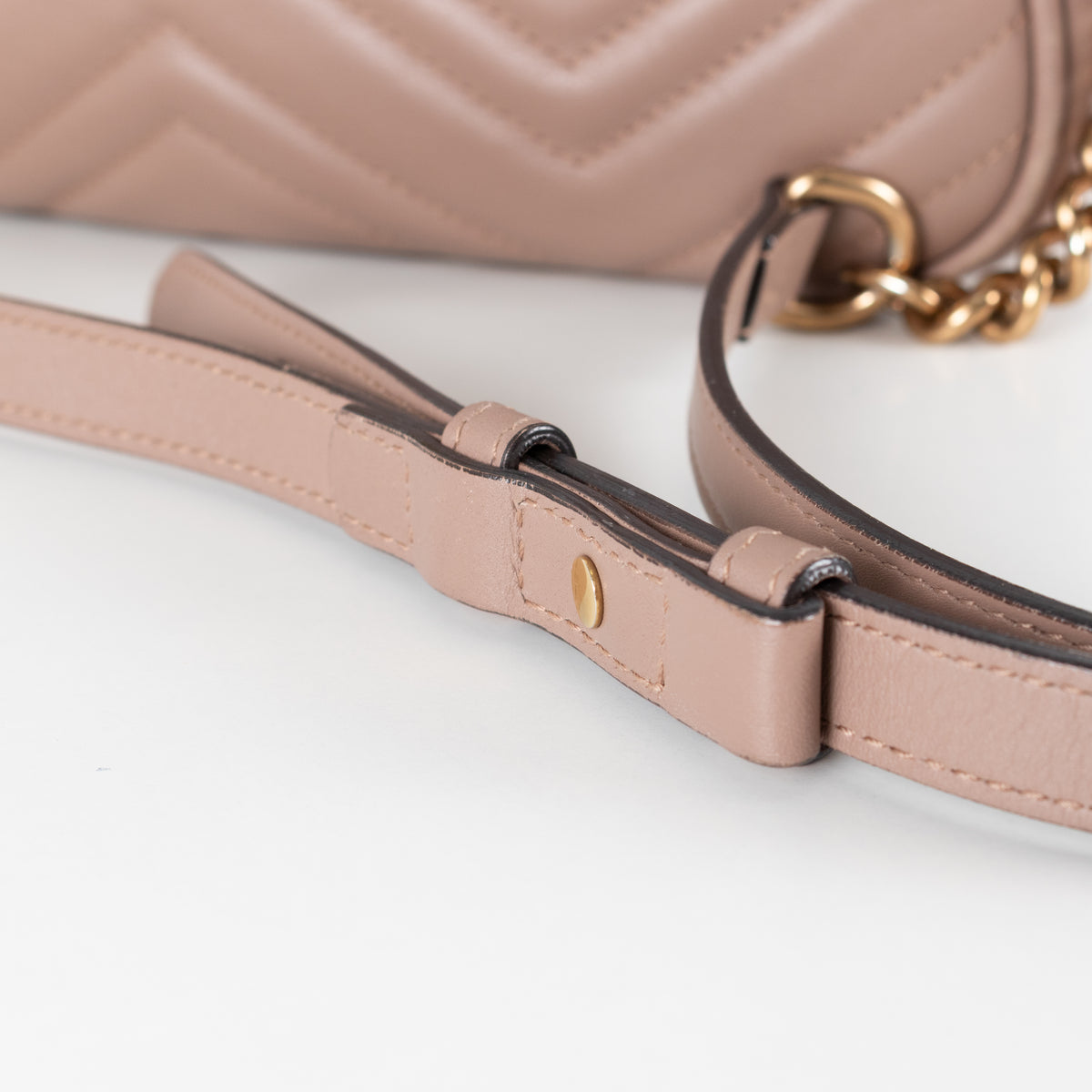 Gucci Beige Taupe Leather Small Marmont Crossbody Bag