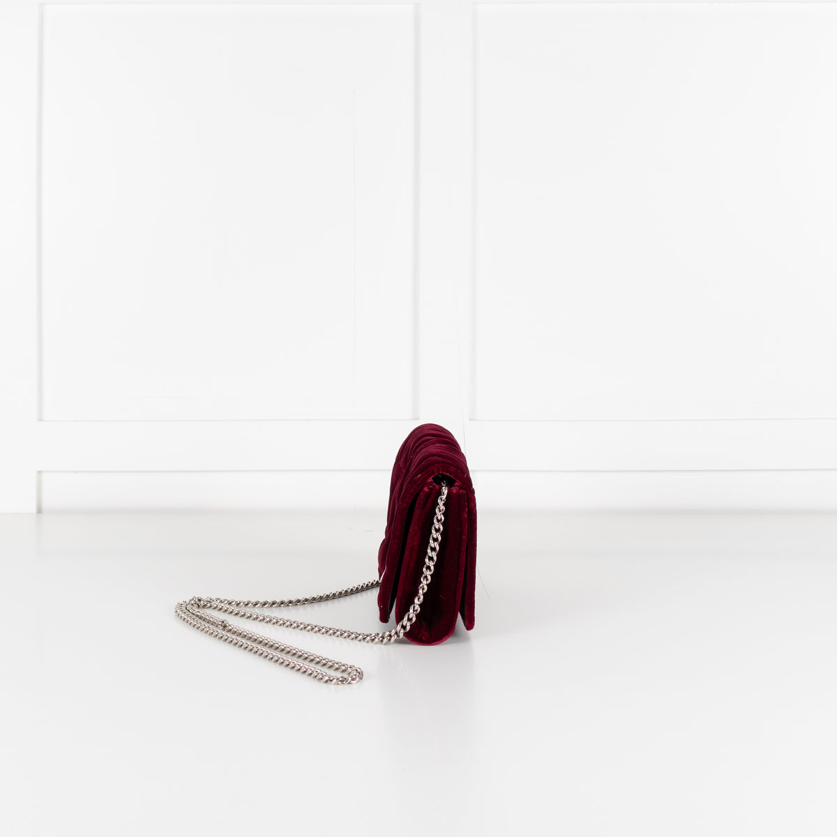 Jimmy Choo Burgundy Velvet Fold Over Clutch