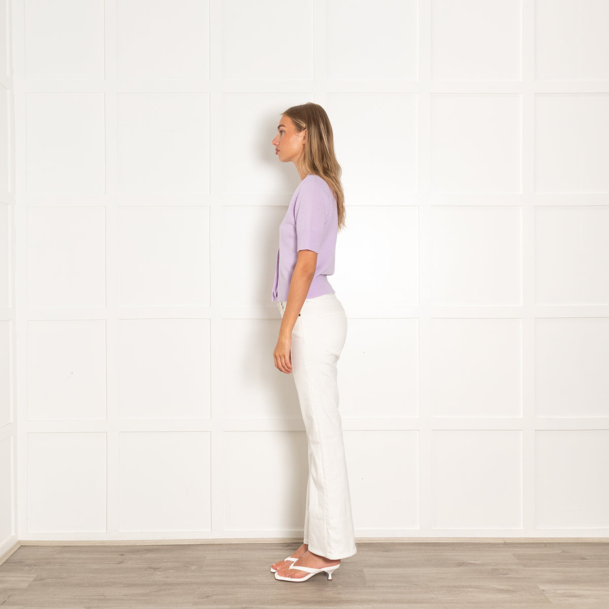 Veronica Beard Purple Short Sleeve Cashmere Cardigan