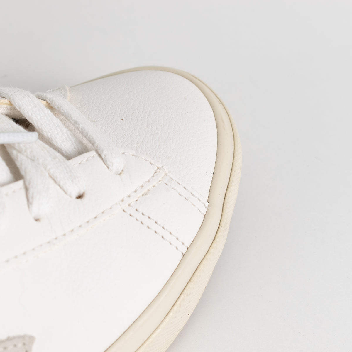Veja White Leather Lace Up Trainers