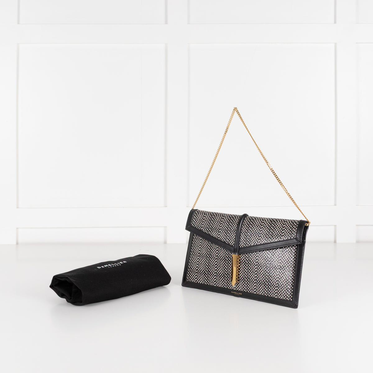 DeMellier Tokyo Embossed Black and White Clutch