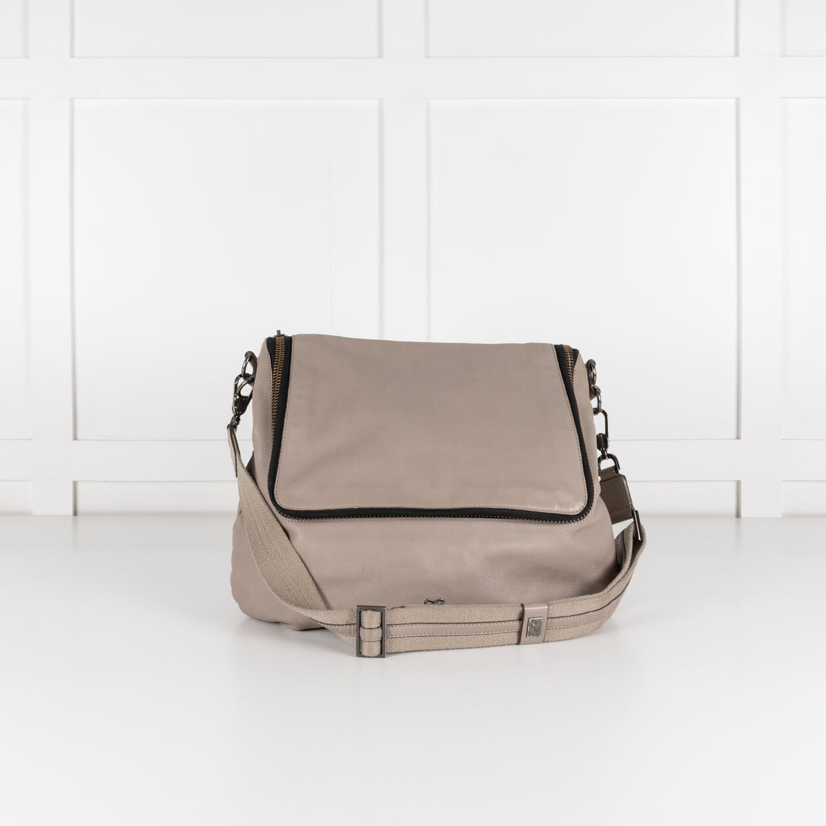 Anya Hindmarch Taupe Maxi Zip Crossbody Bag