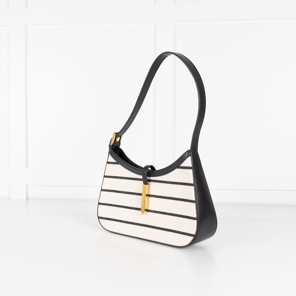 DeMellier Tokyo Striped Shoulder Bag Black