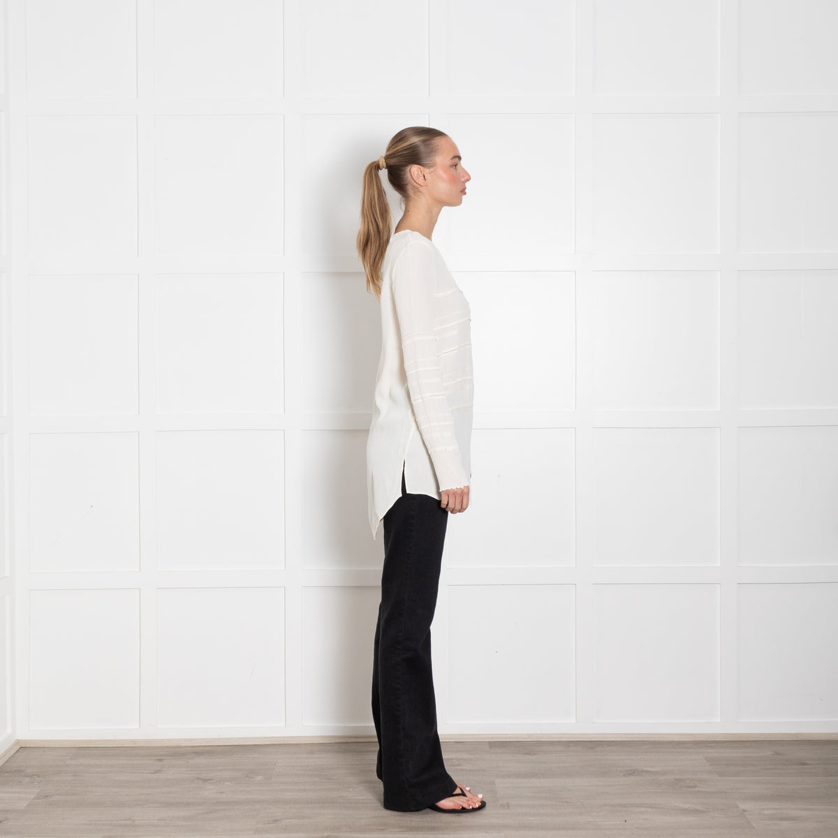 Day Birger et Mikkelson Butter Cream Embroidered Stripe Top