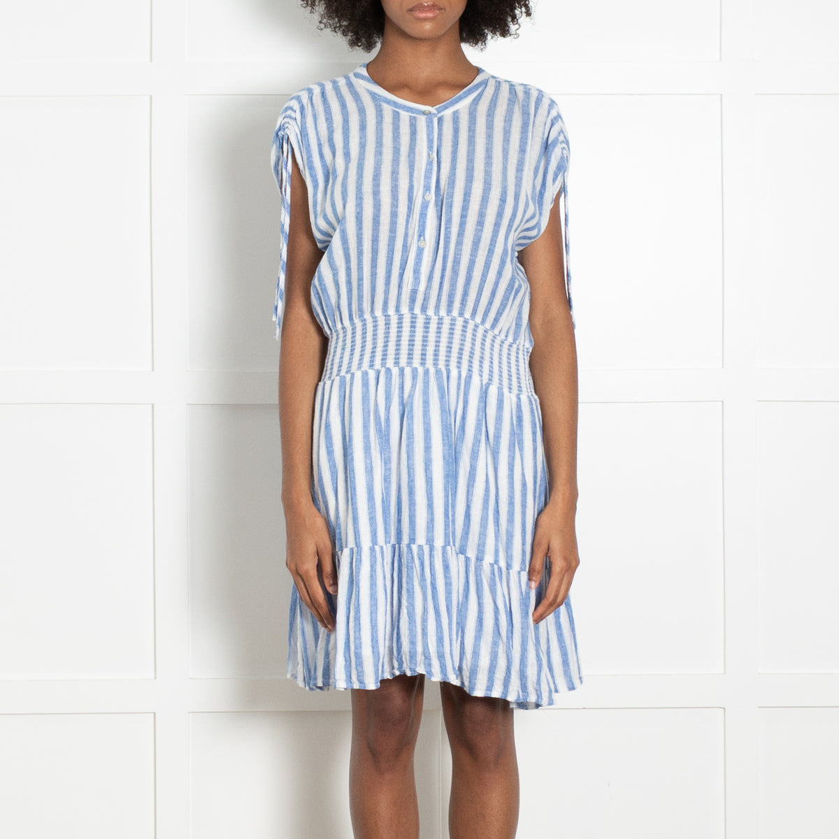 Rails Blue Stripe Elasticated Waist Mini Dress