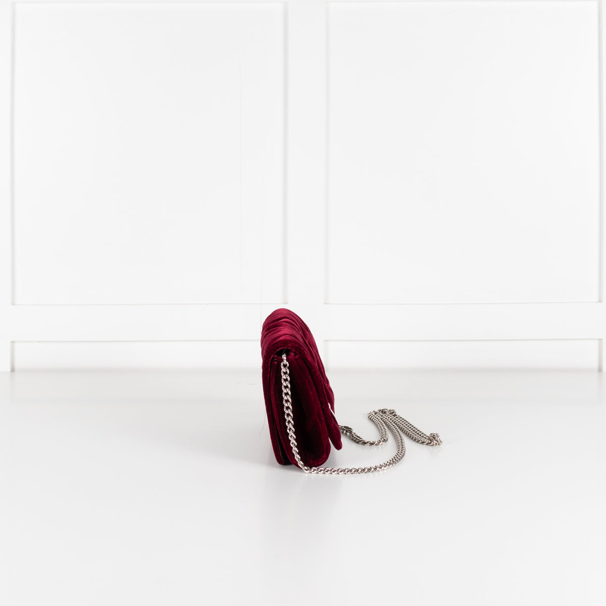 Jimmy Choo Burgundy Velvet Fold Over Clutch