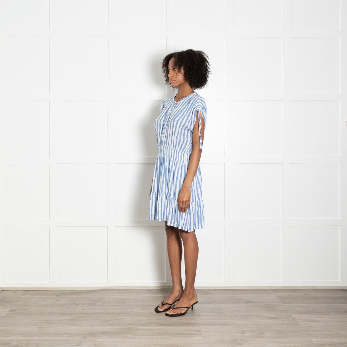 Rails Blue Stripe Elasticated Waist Mini Dress