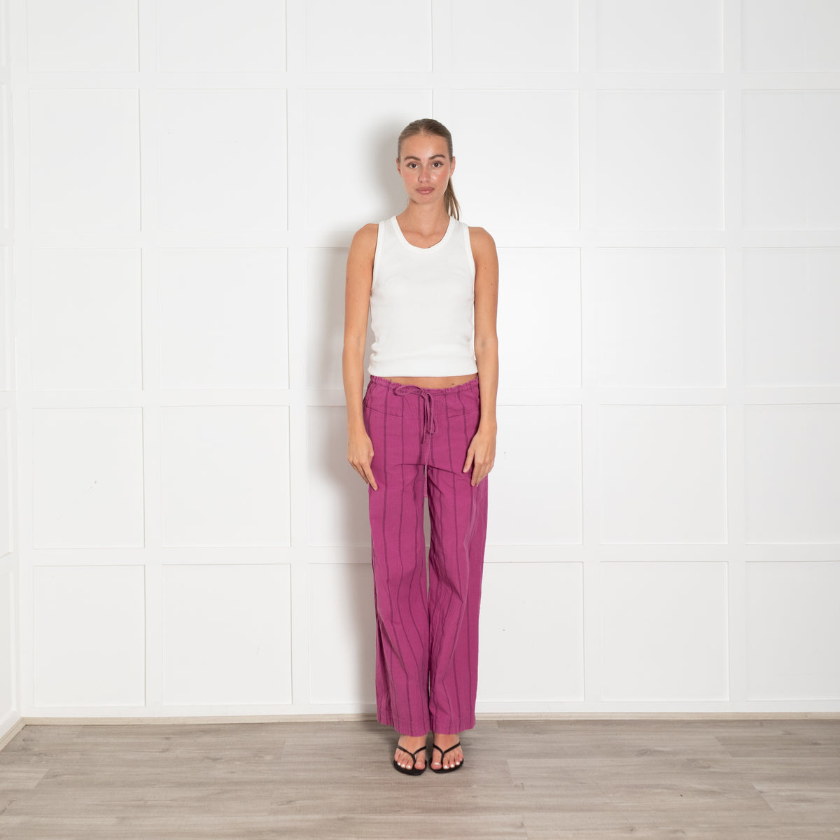 Free People Purple Cotton Trousers
