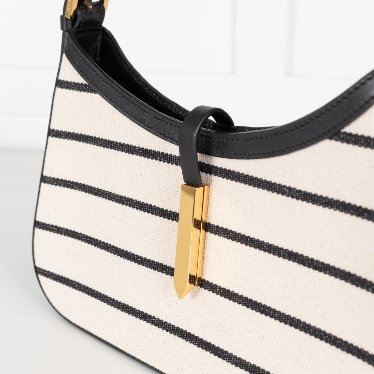 DeMellier Tokyo Striped Shoulder Bag Black