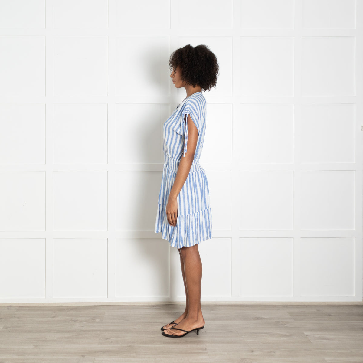 Rails Blue Stripe Elasticated Waist Mini Dress