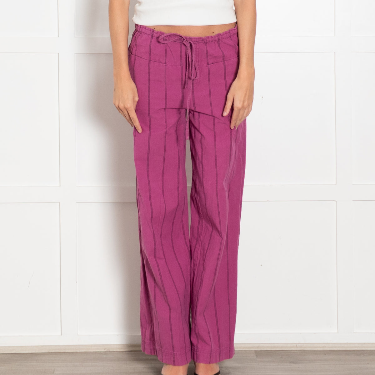 Free People Purple Cotton Trousers