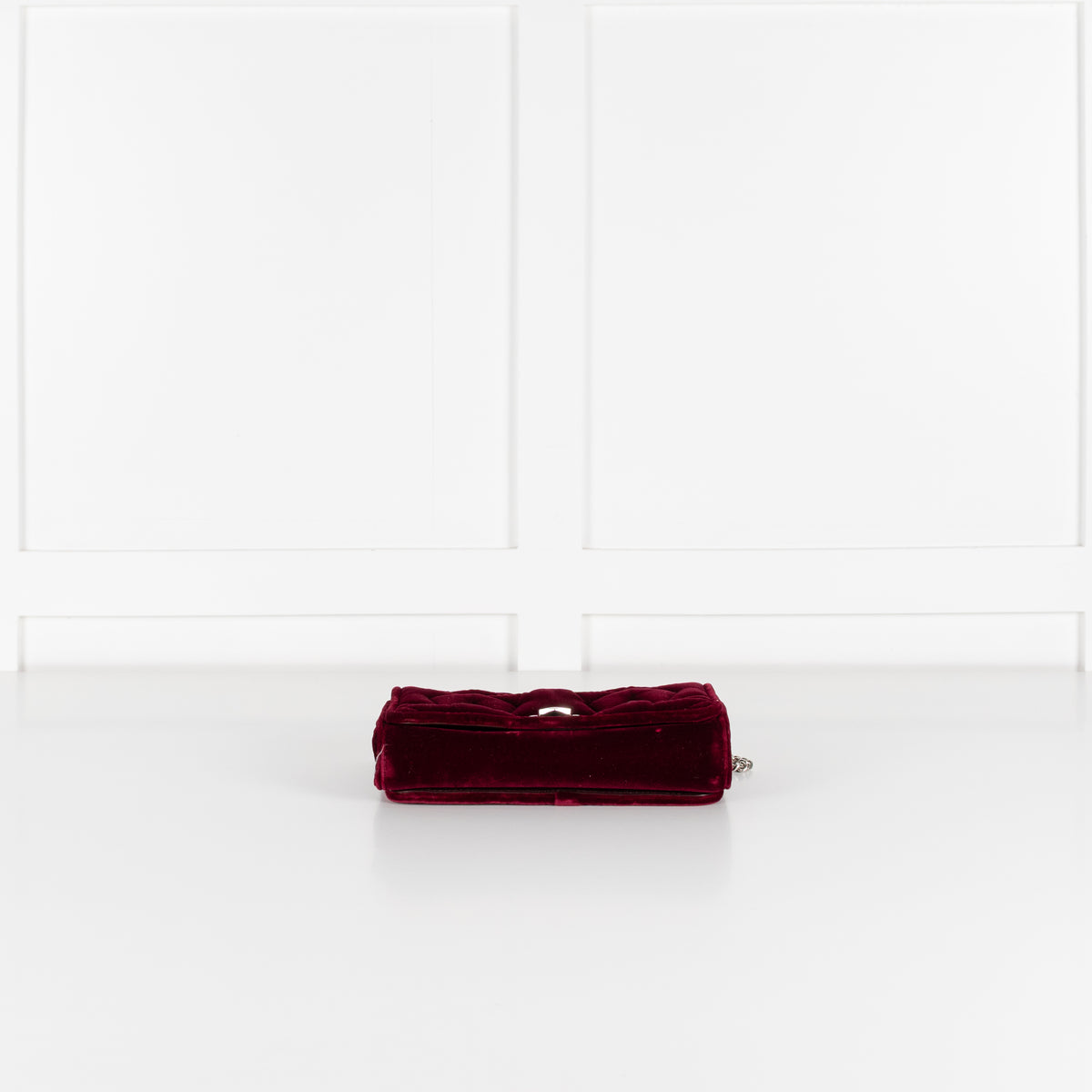 Jimmy Choo Burgundy Velvet Fold Over Clutch