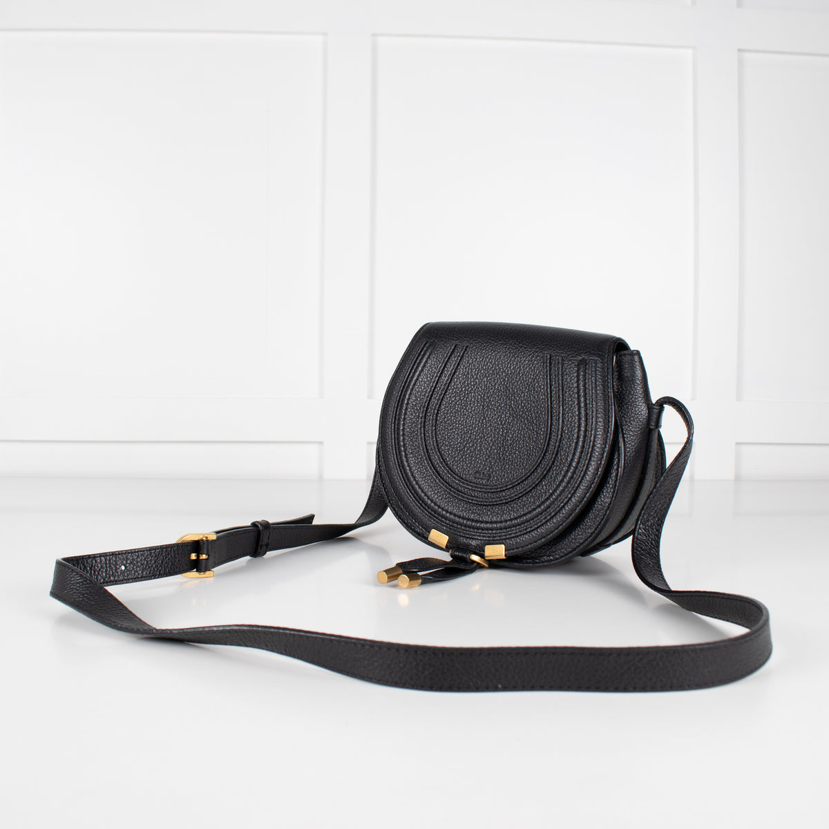 Chloe Black Leather Small Marcie Crossbody