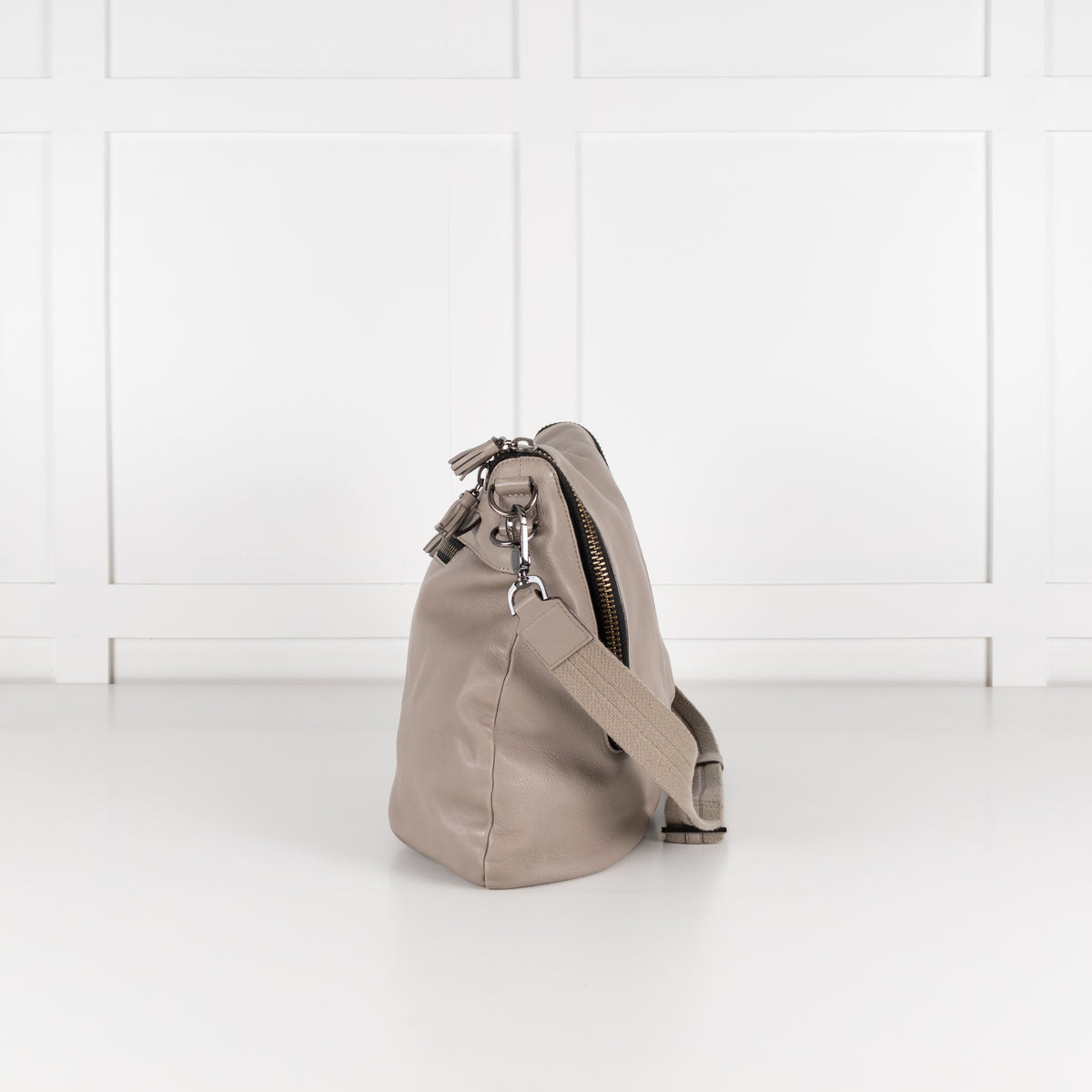 Anya Hindmarch Taupe Maxi Zip Crossbody Bag