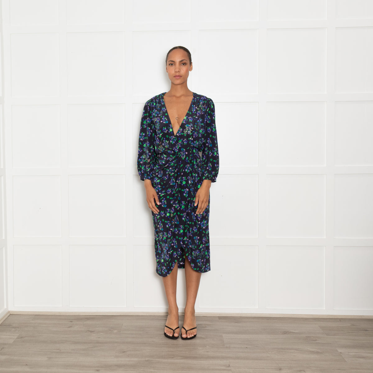 Zadig & Voltaire Preloved Blue and Green Dress with Crystals