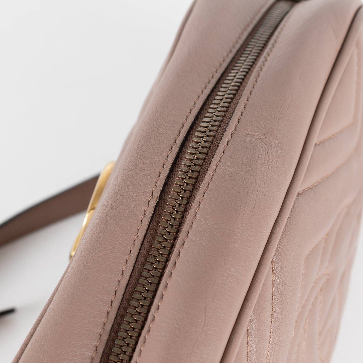 Gucci Beige Taupe Leather Small Marmont Crossbody Bag
