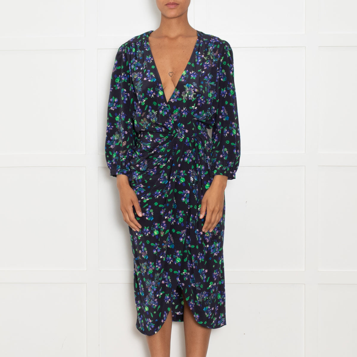 Zadig & Voltaire Preloved Blue and Green Dress with Crystals