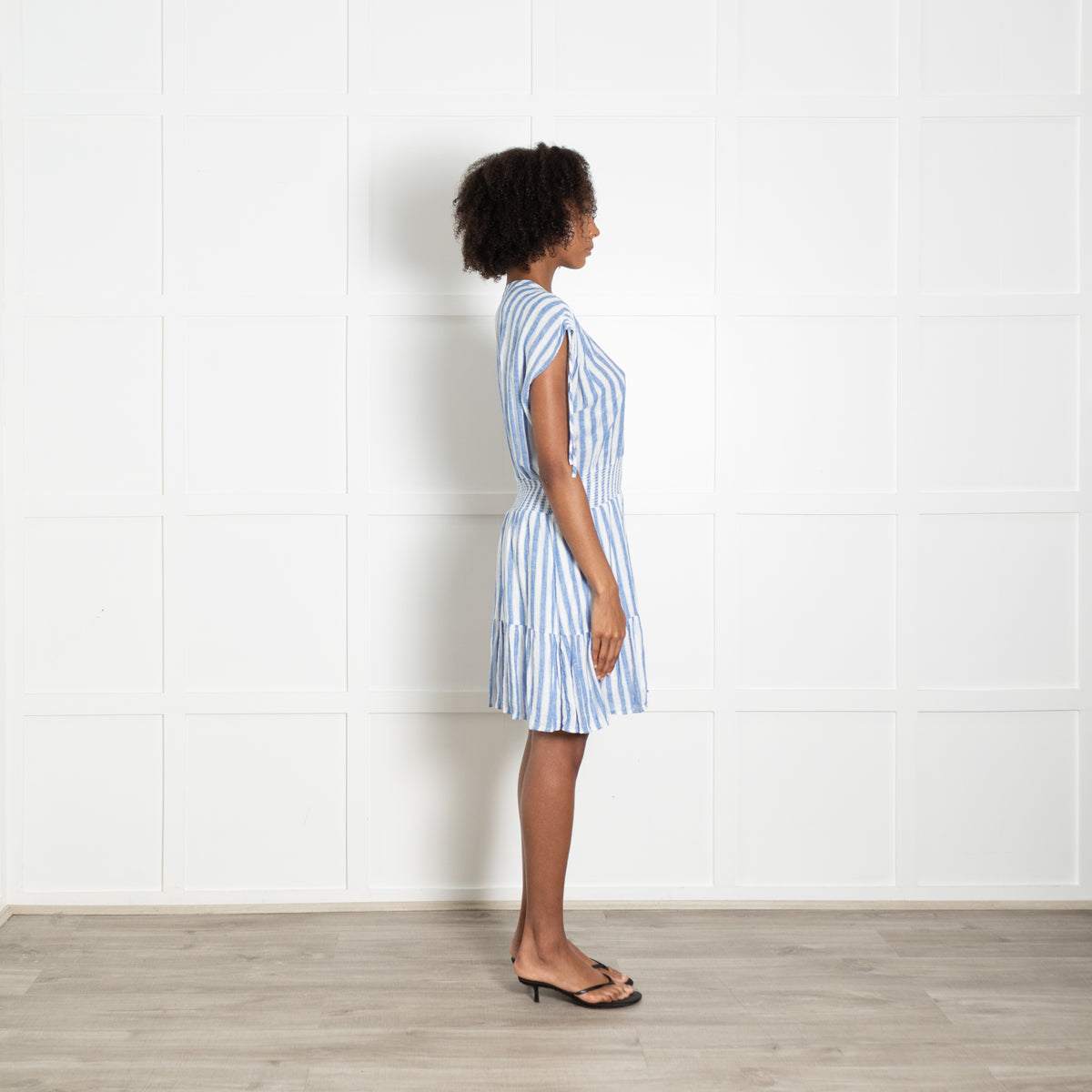 Rails Blue Stripe Elasticated Waist Mini Dress