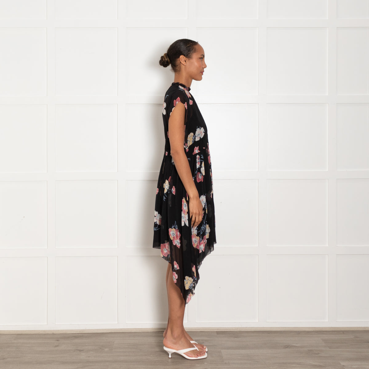 Ulla Johnson Black Pink Floral Tassel Detail Dress