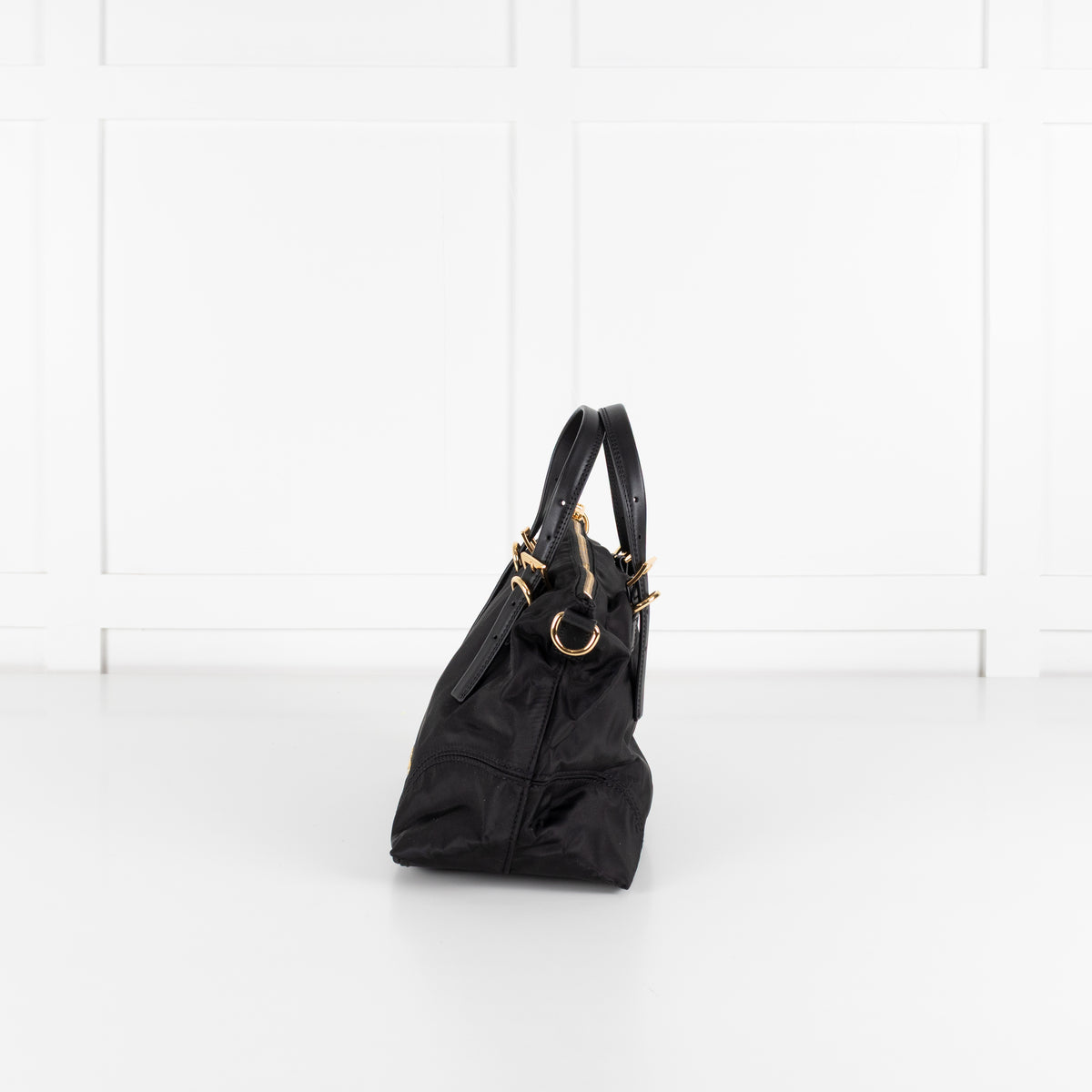 Bimba Y Lola Black Nylon Gold Hardware Crossbody Bag