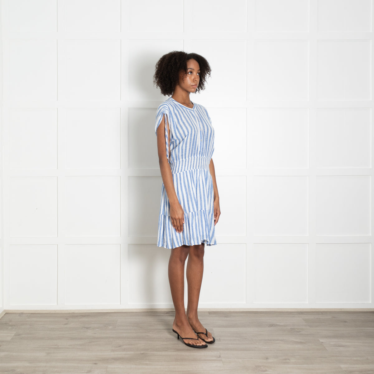 Rails Blue Stripe Elasticated Waist Mini Dress
