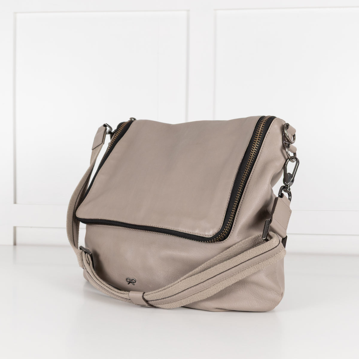 Anya Hindmarch Taupe Maxi Zip Crossbody Bag