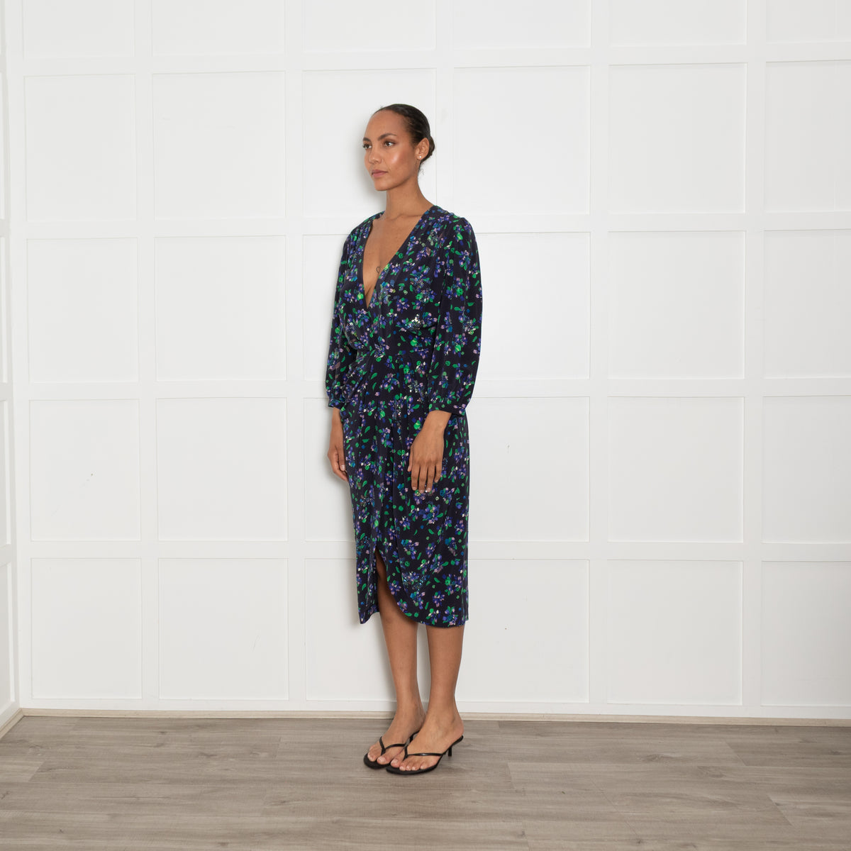 Zadig & Voltaire Preloved Blue and Green Dress with Crystals