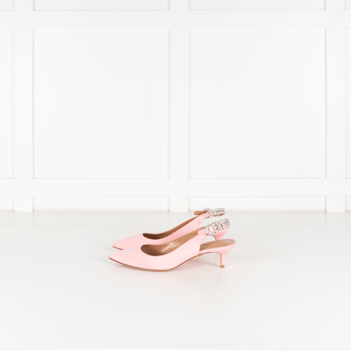Aquazzura Portrait of a Lady Pink Crystal Slingback
