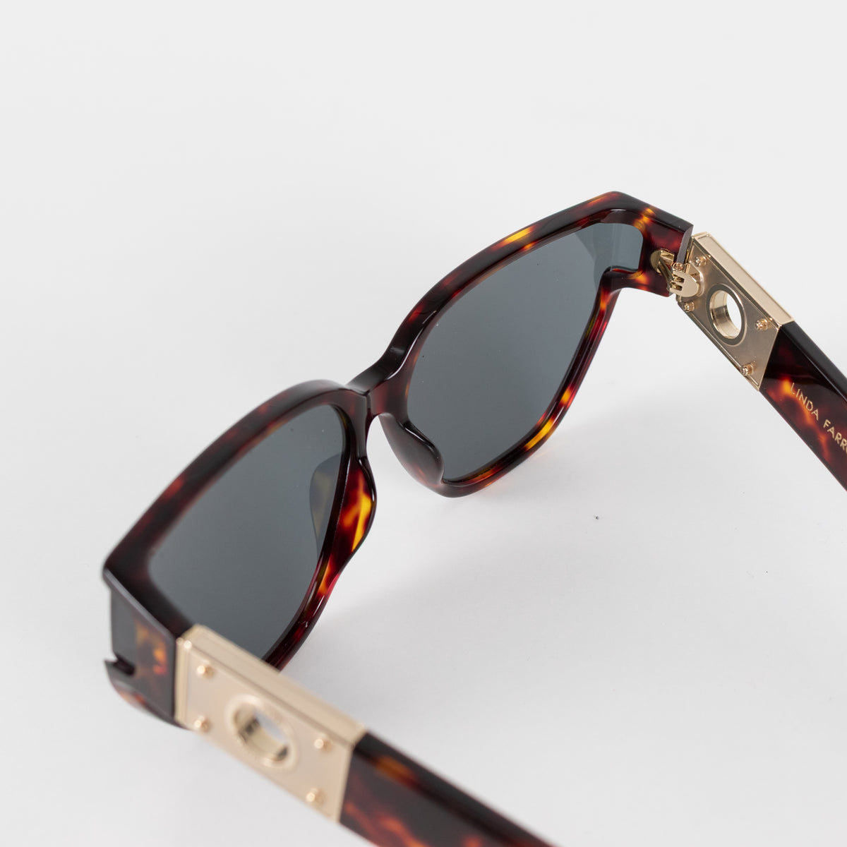 Linda Farrow Sabine Acetate Tortoise Shell Sunglasses
