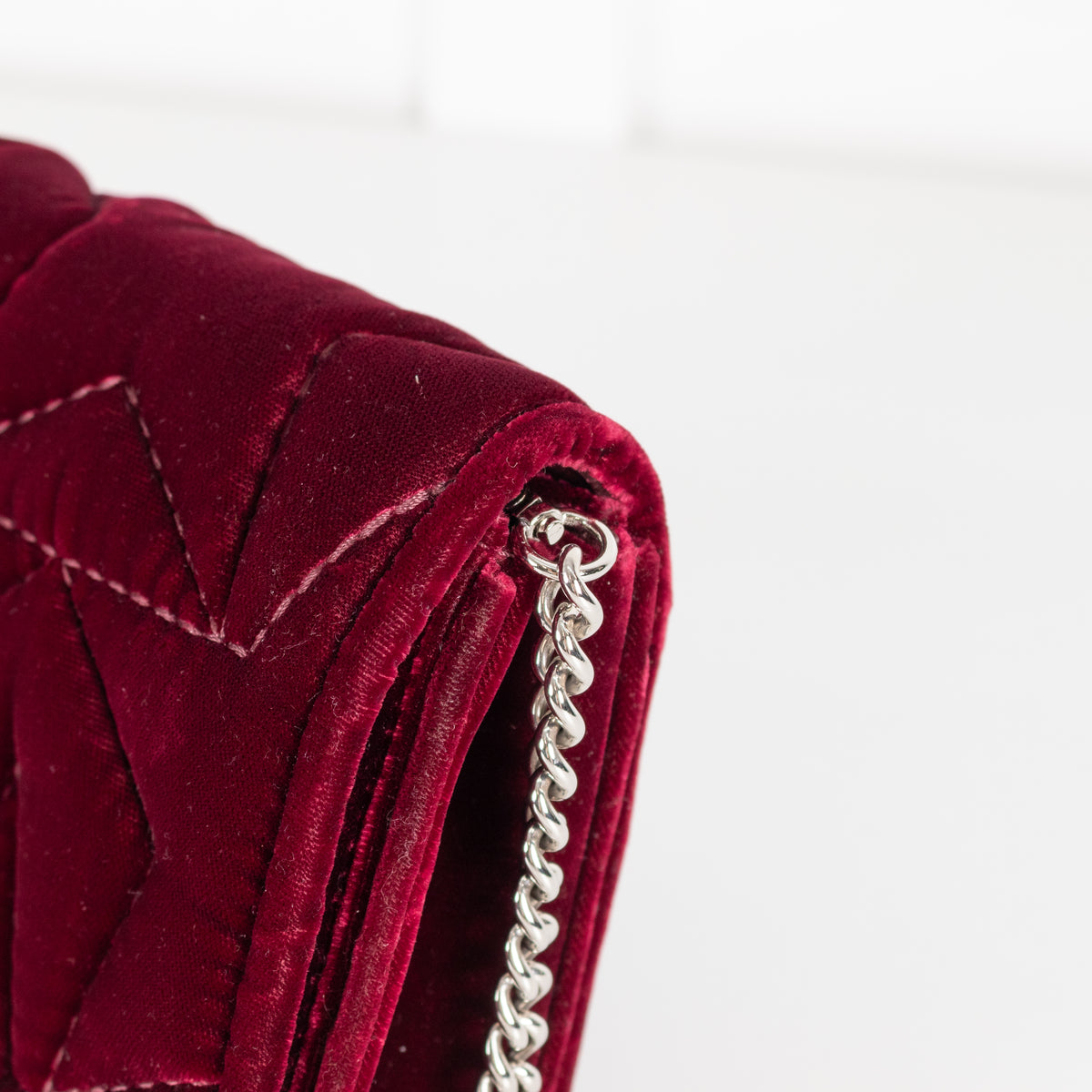 Jimmy Choo Burgundy Velvet Fold Over Clutch