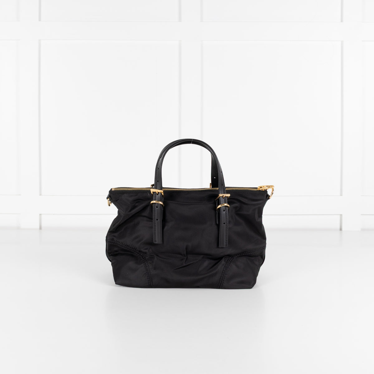 Bimba Y Lola Black Nylon Gold Hardware Crossbody Bag