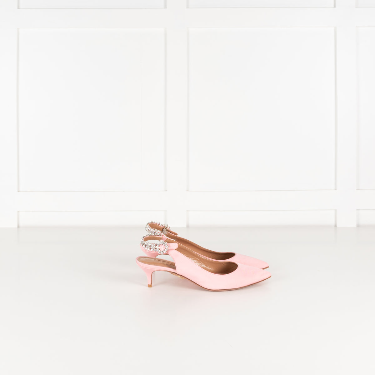 Aquazzura Portrait of a Lady Pink Crystal Slingback