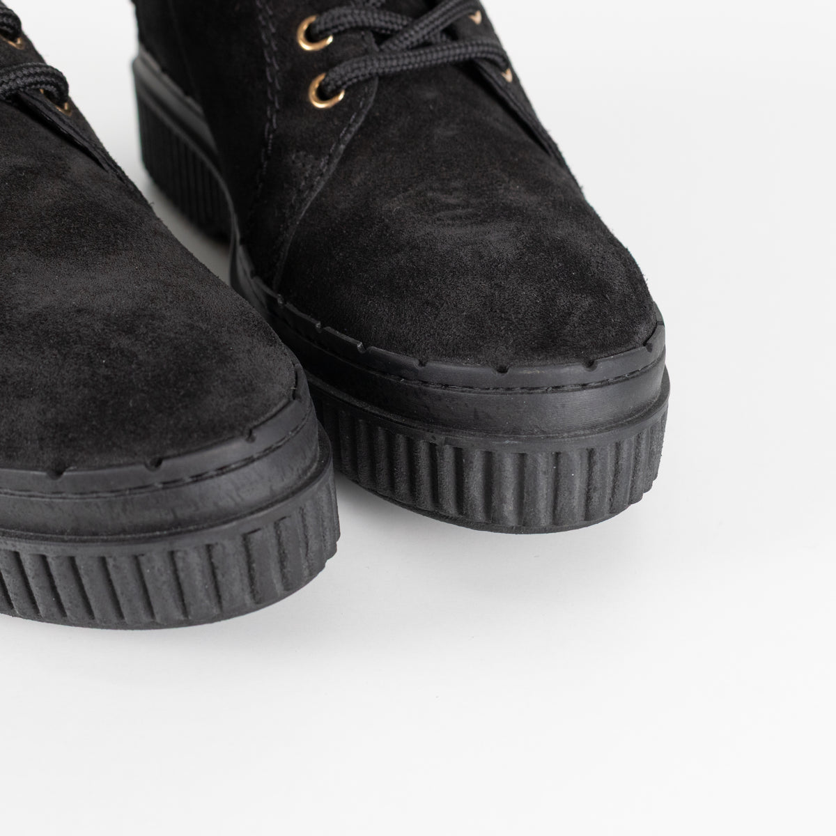 Tod's Black Suede Platform Lace Up Ankle Boots