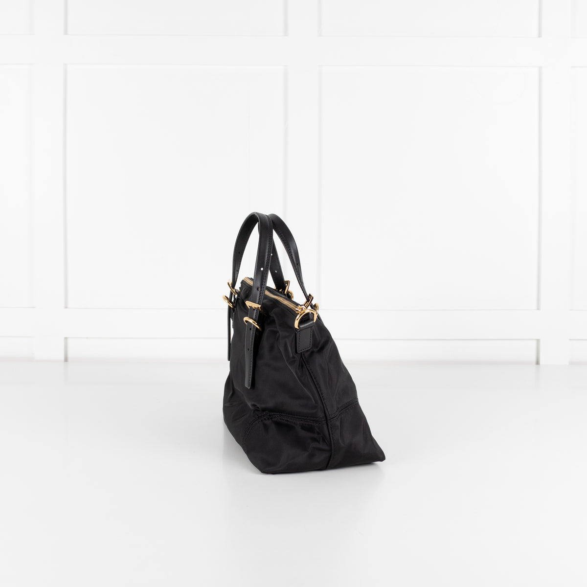 Bimba Y Lola Black Nylon Gold Hardware Crossbody Bag