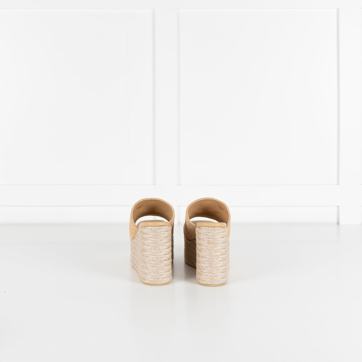 Gucci Beige Suede Platform Espadrille With Gold Horsebit