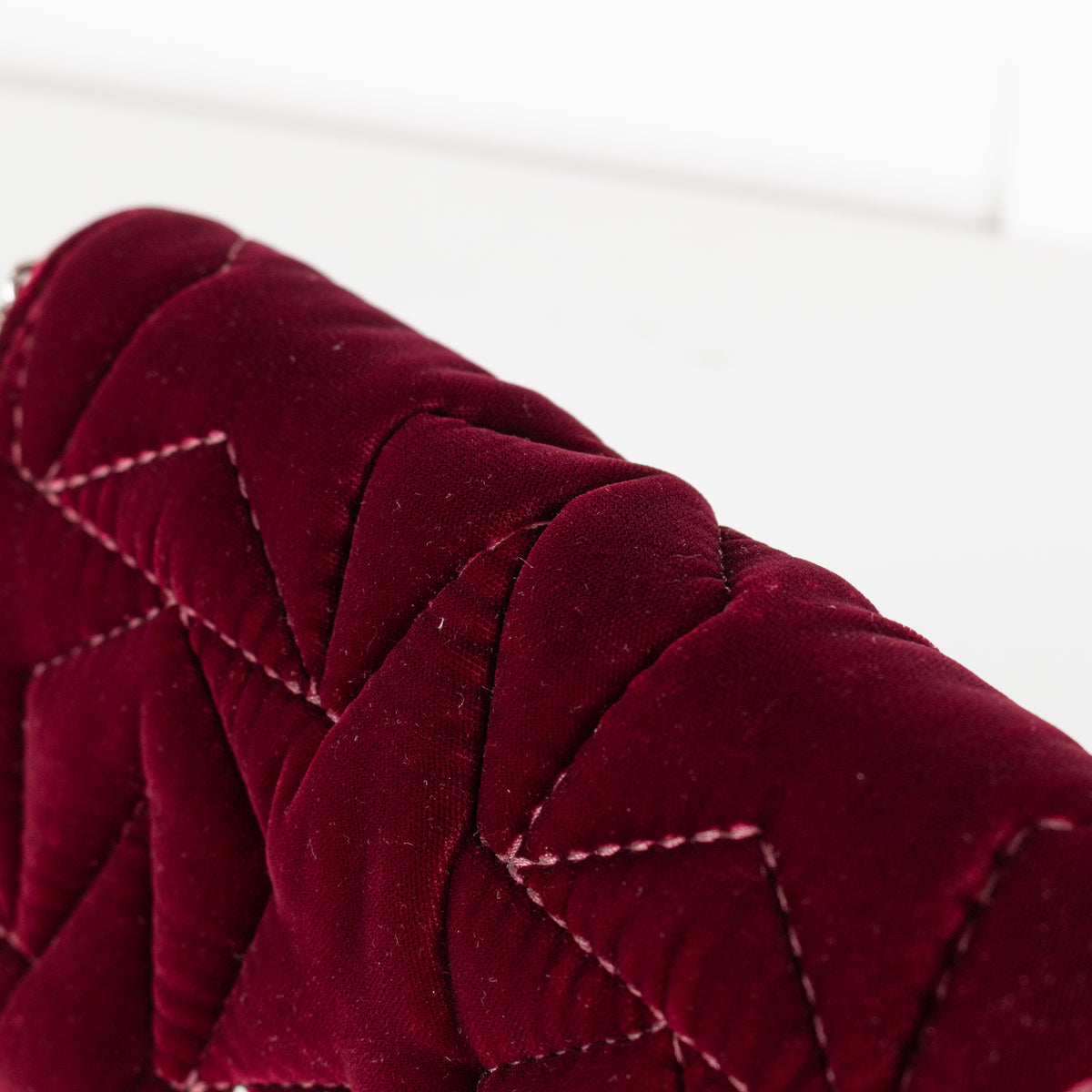Jimmy Choo Burgundy Velvet Fold Over Clutch