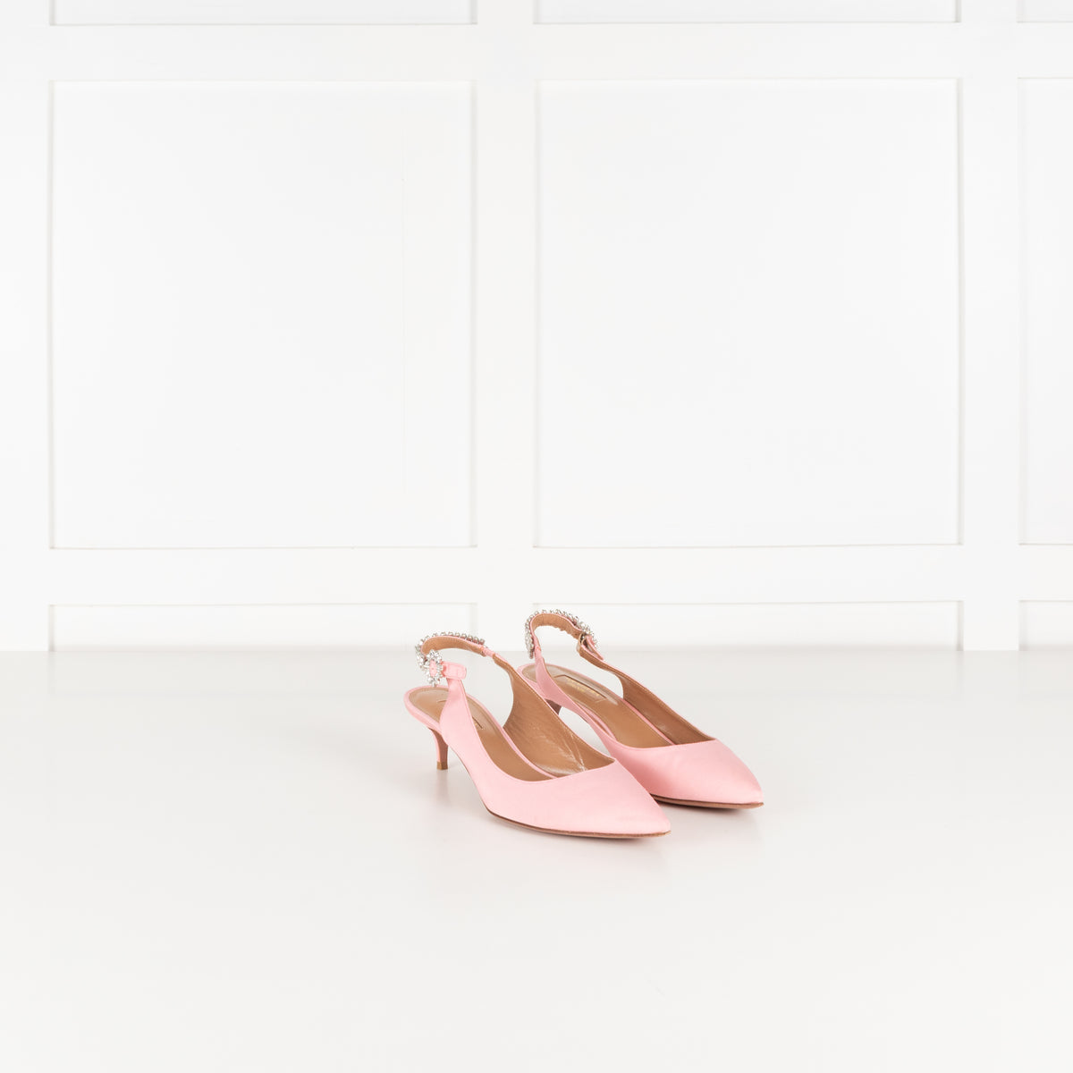 Aquazzura Portrait of a Lady Pink Crystal Slingback