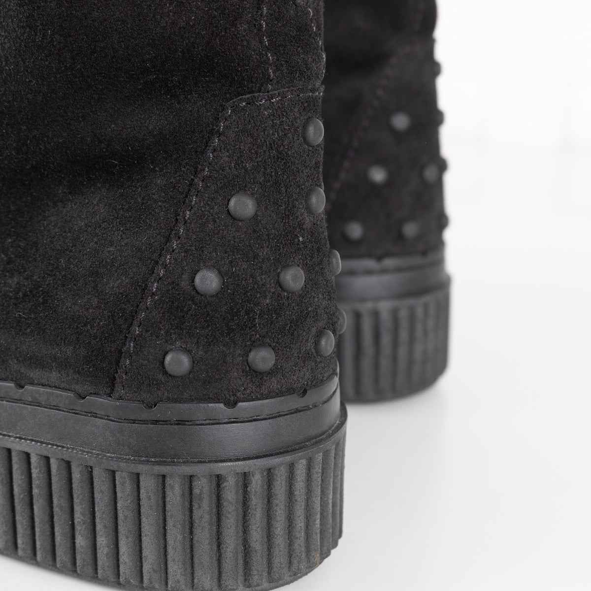 Tod's Black Suede Platform Lace Up Ankle Boots