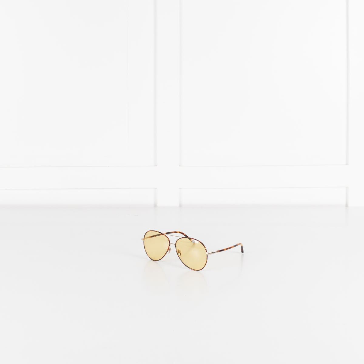 Linda Farrow Tortoiseshell  Aviator with Green Lens